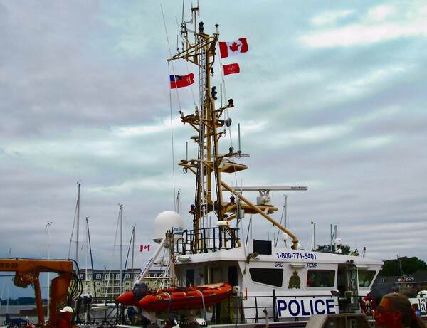 RCMP Police boat Picture Board by Stephanie Moore