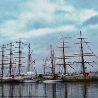 Buy canvas prints of Tall ships at Dusk by Stephanie Moore