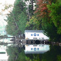 Buy canvas prints of Boathouse reflections by Stephanie Moore