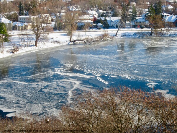 Partially frozen Rideau River Picture Board by Stephanie Moore