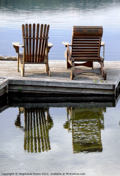 Deck Chair reflections Picture Board by Stephanie Moore