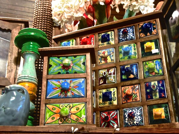 Colourful drawers Picture Board by Stephanie Moore