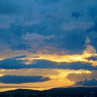 Buy canvas prints of Sunset and Thunder clouds by Stephanie Moore