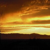 Buy canvas prints of Sunset over the mountains by Stephanie Moore