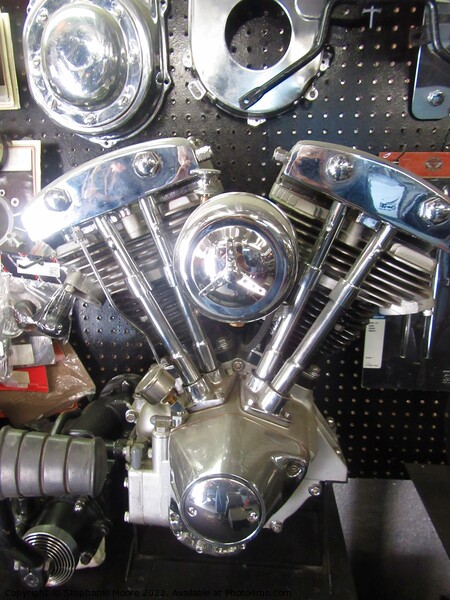 Motorcycle parts sculpture Picture Board by Stephanie Moore