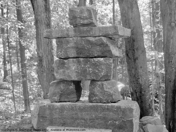 Inuksuk in black and white Picture Board by Stephanie Moore