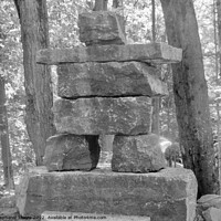 Buy canvas prints of Inuksuk in black and white by Stephanie Moore