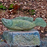Buy canvas prints of Statue #20 sculpture of a fish by Stephanie Moore