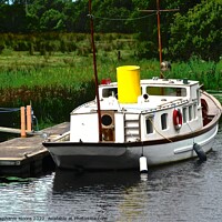 Buy canvas prints of Docked boat in Fermanagh, Northern Island by Stephanie Moore