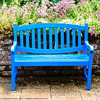 Buy canvas prints of Blue bench  by Stephanie Moore