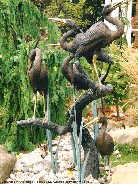 Ornamental Herons Picture Board by Stephanie Moore