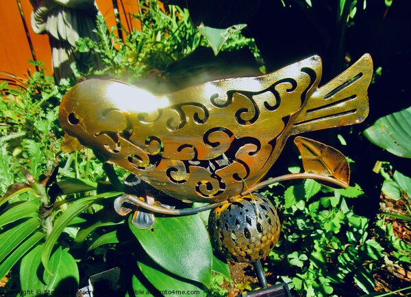 Metallic garden bird Picture Board by Stephanie Moore