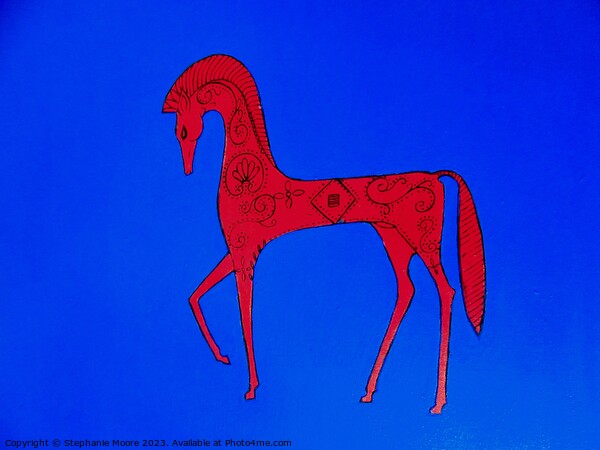 Red Etruscan Horse Picture Board by Stephanie Moore