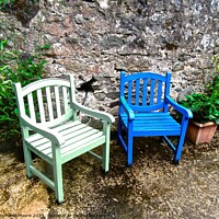 Buy canvas prints of Colourful chairs by Stephanie Moore