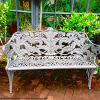 Buy canvas prints of Ornate bench by Stephanie Moore