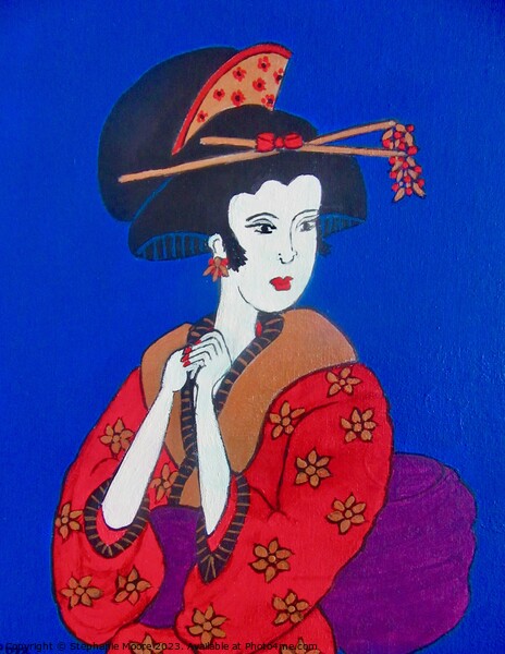 Red Geisha Picture Board by Stephanie Moore
