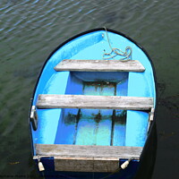 Buy canvas prints of The Blue Boat by Stephanie Moore