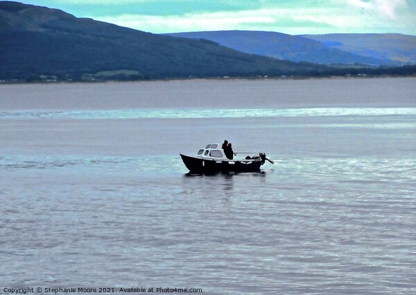 Solitary fisherman Picture Board by Stephanie Moore