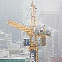 Buy canvas prints of Crane in the fog by Stephanie Moore