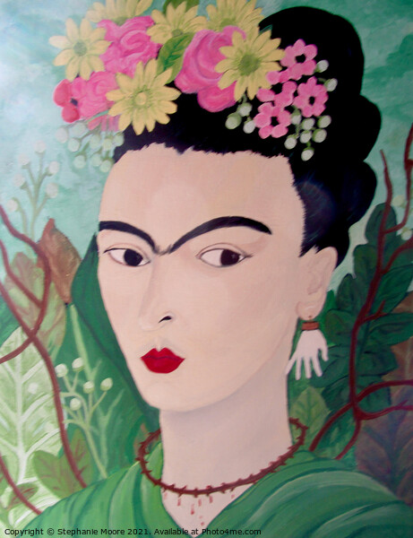 Frida with Flowers Picture Board by Stephanie Moore