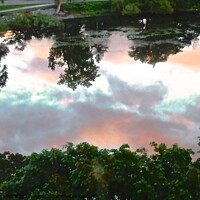 Buy canvas prints of Clouds in the river by Stephanie Moore