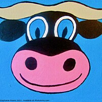 Buy canvas prints of Smiling Cow by Stephanie Moore