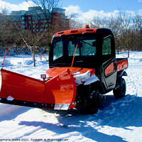 Buy canvas prints of Little Red Snowplow by Stephanie Moore