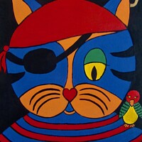 Buy canvas prints of Pirate Cat by Stephanie Moore