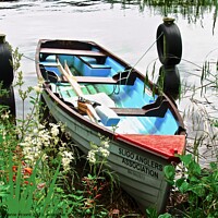 Buy canvas prints of Boat and flowers by Stephanie Moore