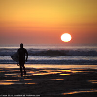 Buy canvas prints of Surfer at Sunset by Nik Taylor