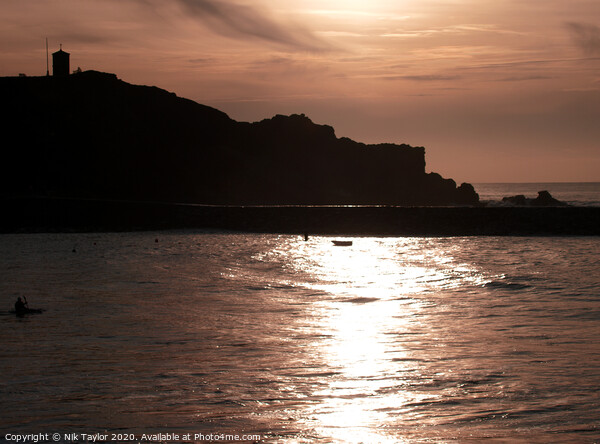 Bude Bay Sunset Picture Board by Nik Taylor
