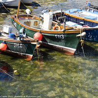 Buy canvas prints of Fishing boats in Portscatho Harbour by Nik Taylor