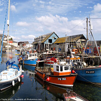 Buy canvas prints of Fishing boats at Mevagissey, Cornwall by Nik Taylor