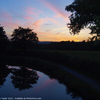 Buy canvas prints of Sunset on the Grand Western Canal by Nik Taylor