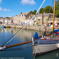 Buy canvas prints of Traditional boat in Padstow harbour by Nik Taylor