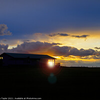 Buy canvas prints of Sunset at the Bude cricket club. by Nik Taylor