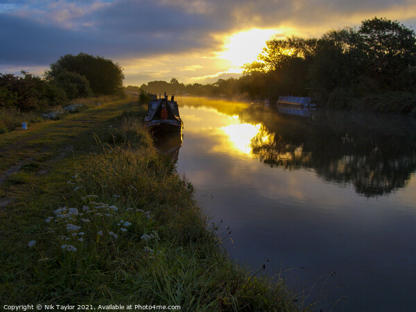 Sunrise on the Gloucester and Sharpness Canal Picture Board by Nik Taylor