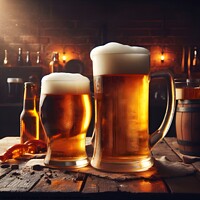 Buy canvas prints of Pints full of beer in a pub, ultra realistic ai by Engin Sezer