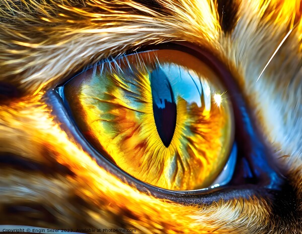 Macro shoot of a tabby domestic cat eye as ai Picture Board by Engin Sezer