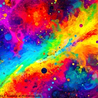 Buy canvas prints of Colorful universe background ai by Engin Sezer