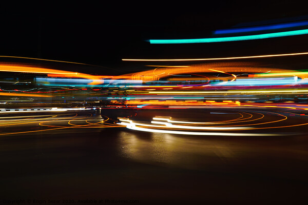 Colorful Abstract Light Trails as Background Picture Board by Engin Sezer