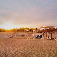 Buy canvas prints of POLLENSA BEACH SUNSET by LG Wall Art