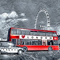 Buy canvas prints of LONDON BUS & TAXI by LG Wall Art