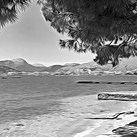 Buy canvas prints of PUERTO POLLENSA BLACK & WHITE by LG Wall Art