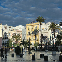 Buy canvas prints of The San Juan de Dios square in Cadiz, Spain by Alexandra Lavizzari