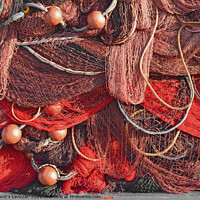 Buy canvas prints of Red Fishing Nets by Alexandra Lavizzari