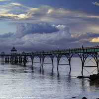 Buy canvas prints of Clevedon Pier with stormy clouds by Rory Hailes