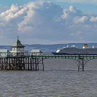 Buy canvas prints of Clevedon Pier cruise ship by Rory Hailes