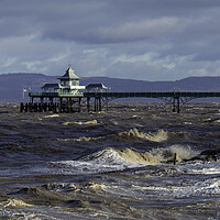 Buy canvas prints of Clevedon Pier with choppy seas by Rory Hailes
