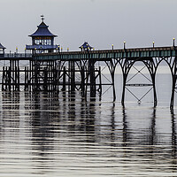 Buy canvas prints of Clevedon Pier on a still evening by Rory Hailes